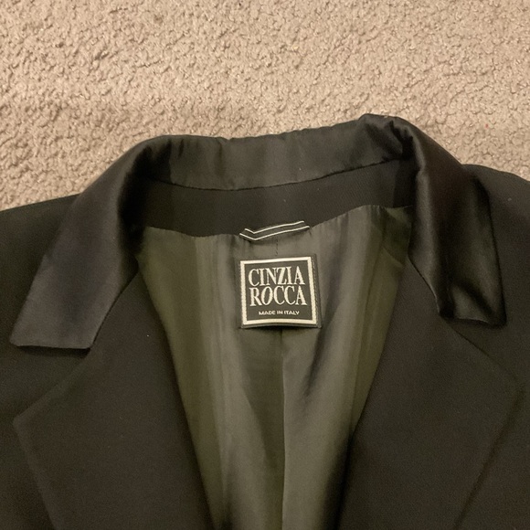 Cinzia Rocca Vintage Black Wool Single Button Dress Blazer Suit Jacket US sz 12 - Picture 8 of 9